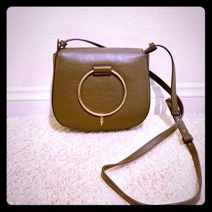 Thacker NYC Sabine Saddle Bag in Taupe